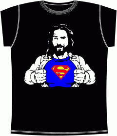 Прикольные футболки: Иисус супермен Black